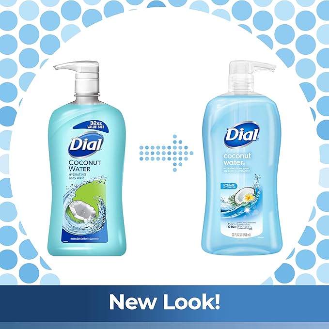 Dial Body Wash Refresh &amp Renew Spring Water 23 fl oz (Pack of 3) + Coconut Water 32 fl oz
