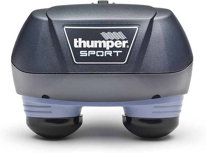 Thumper Sport Percussive Massager - Deep Tissue Home use Massage for Muscles Back Shoulders Neck Legs arms. Portable Therapy Action Electric Handheld Massager with Long Handle