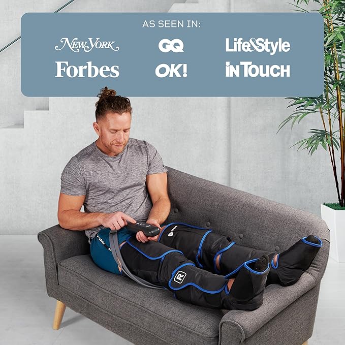 LifePro Leg Massager for Circulation and Pain Relief -Certified Leg Compression Massage Boots with Heat Foot and Calf Massage Recovery Machine with 5 Modes and 2 Extension Wraps
