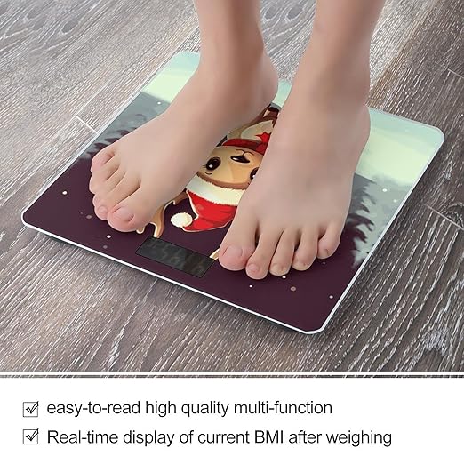 Cute Christmas Reindeer1 Bathroom ScaleHighly Accurate Digital Weighing Machine for People Bright LED Display Weight Scale for The Aldult Home Use