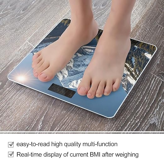 Spectacular Snowy Mountains Scale for Body Weight Smart Scales Digital Bathroom Scale High Precision Weighing Scales with Large Display Weighing Machine for People