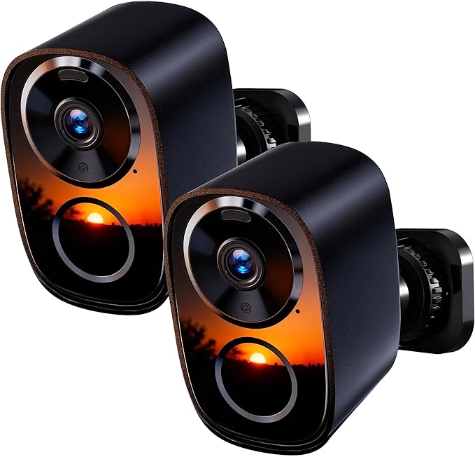 2026 Upgraded 2K Security Cameras Wireless Outdoor (2-Pack) Free Cloud &amp SD Storage Long Battery Life 2.4G/5G Wifi Support Motion Detection Color Night Vision Spotlight Waterproof 2-Way Ta