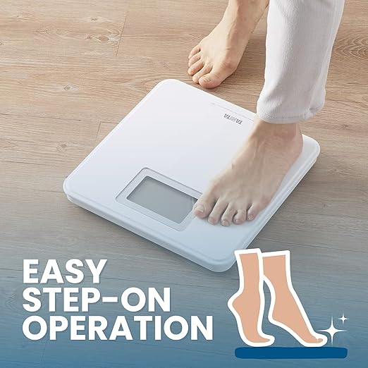 Tanita HD-662 Digital Weight Scale (White) - Japan Technology Bathroom Scale with 330 lb Weight Capacity - 2 Blue Backlit Large LCD Display - Accurate Durable Step-On Operation