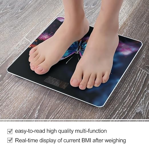 Charming Butterfly Scale for Body Weight Digital Bathroom Scale Precision Smart Weighing Scales with Clear LED Display Accurate High Precision Scales Weighing Machine
