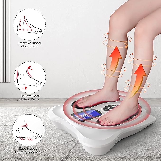 Creliver EMS &amp TENS Foot Nerve Muscle Massager Electric Foot Stimulator Improves Circulation Feet Legs Circulation Machine Relieves Body Pains Neuropathy (FSA or HSA Eligible)