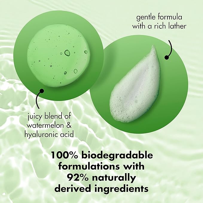 Love Beauty and Planet Plant-Based Body Wash Hydrate and Restore Skin Watermelon and Hyaluronic Acid Made with Plant-Based Cleansers and Skin Care Ingredients 100% Biodegradable 20 fl oz