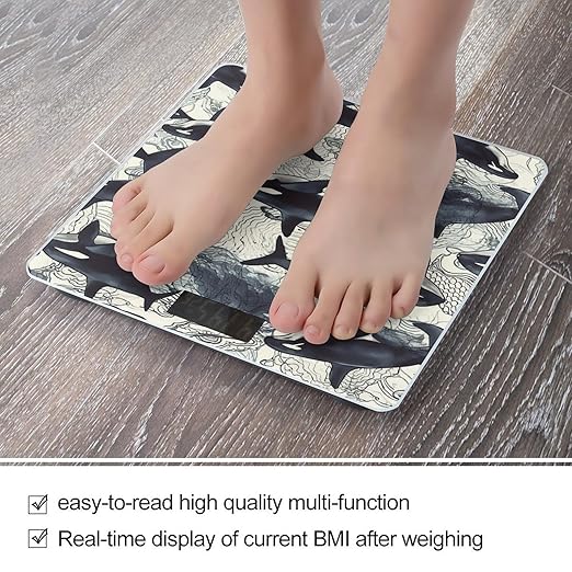 Killer Whale Smart Scale for Body Weight Accurate Bathroom Scale with LED Display Digital Weight Scales Weighing Machine High Precision Scales for Bath Home