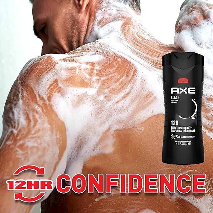 Axe Body Wash Black Frozen Pear And Cedarwood 12Hr 16 Ounce (Pack of 3)