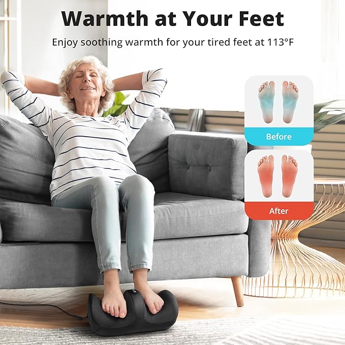 Medcursor Foot Massager with Heat - Foot and Calf Massager with Massage Roller Deep Massage for Plantar Fasciitis Pain Relief Neuropathy Relax for Home or Office Use (Not Cordless)