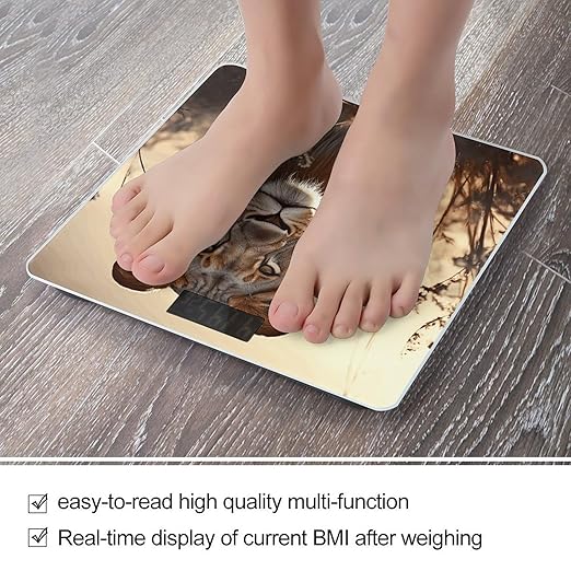 Female Lion Smart Scale for Body Weight Accurate Bathroom Scale with LED Display Digital Weight Scales Weighing Machine High Precision Scales for Bath Home