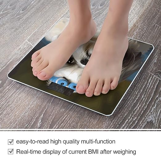 Shih Tzu Dog Weight Scale Large Bathroom Scales Digital Weight with Bright LED Display Non Slip Automatic Weighing Scale Fashion Weighing Machine for Body