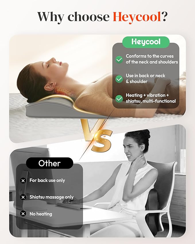 Shiatsu Back and Neck Massager with Heat FSA Eligible HSA Deep Tissue Back Massager for Pain Relief Massage Pillow with Vibration for Neck Shoulder