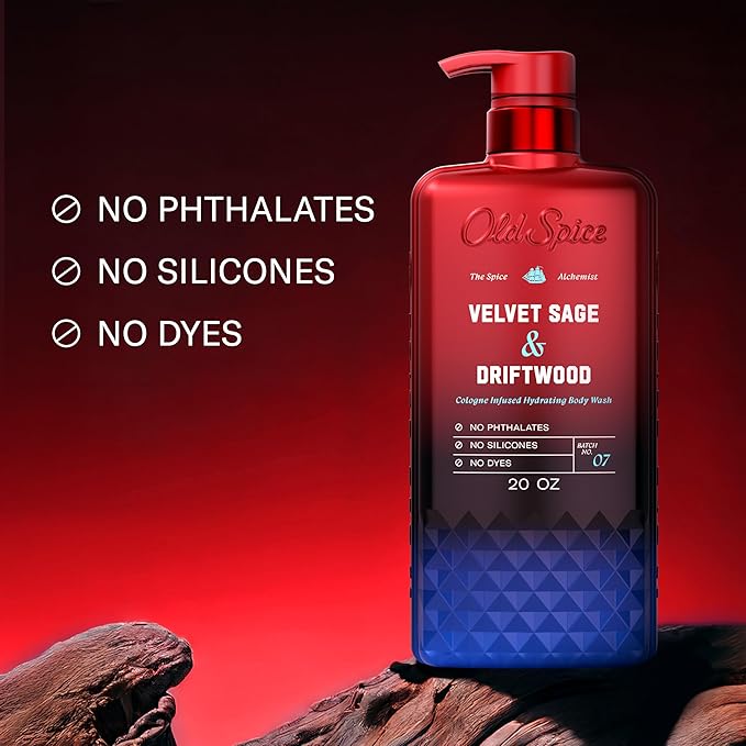 Old Spice The Spice Alchemist Collection Body Wash + Aluminum Free Deodorant Bundle for Men Velvet Sage + Drift Wood Scent 24/7 Cologne Infused Scent No Trade Off Formula 20 oz &amp 3 oz (Pack of