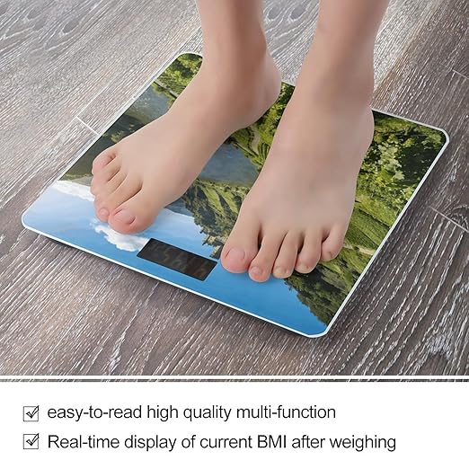 Mosella Smart Scale for Body Weight Digital Bathroom Scale Toughened Glass Weight Scale with Large LCD Backlight Display High Precision Scales Weighing Machine