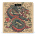Beige Dragon Pattern Scale for Body Weight Accurate Digital Bathroom Scale Toughened Glass High Precision Scales Smart Weight Scales with Large LCD Backlight Display Weighing Machine