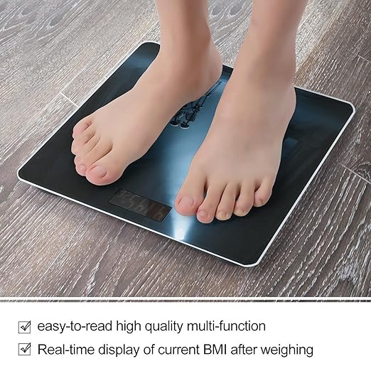 Digital Bathroom Scale for Body Weight Scale with Bright LCD Display High Accuracy Step-On Technology Auto On/Off The Lovers Skull Digital Scales 400 Lbs /180kg