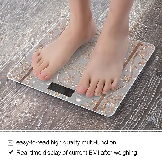 Glow in The Dark Bathroom Scale for Body Weight with High Precision Large LCD Backlight Display Digital Weighing Scale with BMI Capacity Up to 180kg