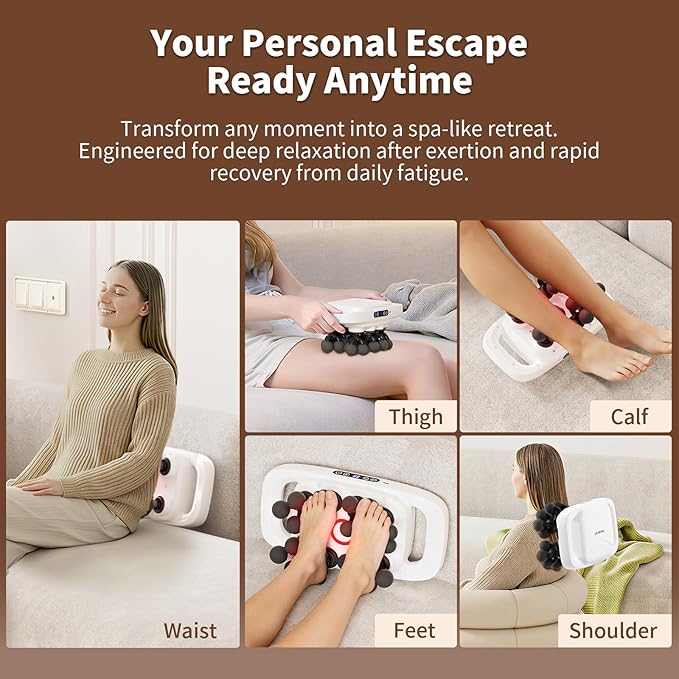 20-Head Massage Gun 30 Intensity Levels 3 Modes Deep Tissue Massager with 50KG Force &amp Noise-Free Motor for Neck Back Legs Shoulders Portable for Full Body Muscle Recovery