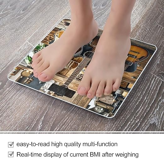 Guitar Musical Instrument Scale for Body Weight Smart Scales Digital Bathroom Scale High Precision Weighing Scales with Large Display Weighing Machine for People