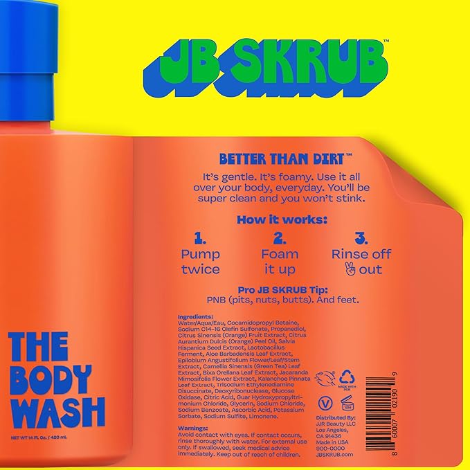 JB SKRUB Body Spray and Body Wash for Teen Boys Tweens and Kids with Citrus Scent - Conquer Funk Banish Smell and Freshen Up