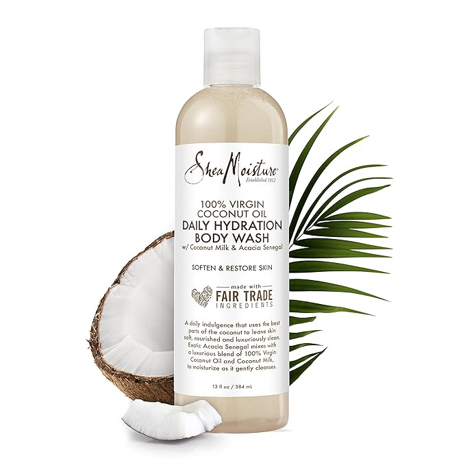 SheaMoisture 100% virgin coconut oil daily hydration bubble bath &amp body wash 13 Fluid Ounce