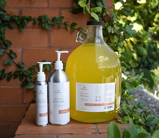 Waxelene Body Wash Free And Clear Gallon Size 3.8lt For Sensitive Skin Safe eczema psoriasis dermatitis biodegradable reef safe