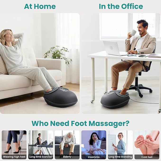 Nekteck Foot Massager with Heat: 2026 Upgraded Remote Control Shiatsu Feet Massager for Plantar Fasciitis Deep Kneading Therapy Air Compression Massage Tools for Foot Health Gifts for Men Women
