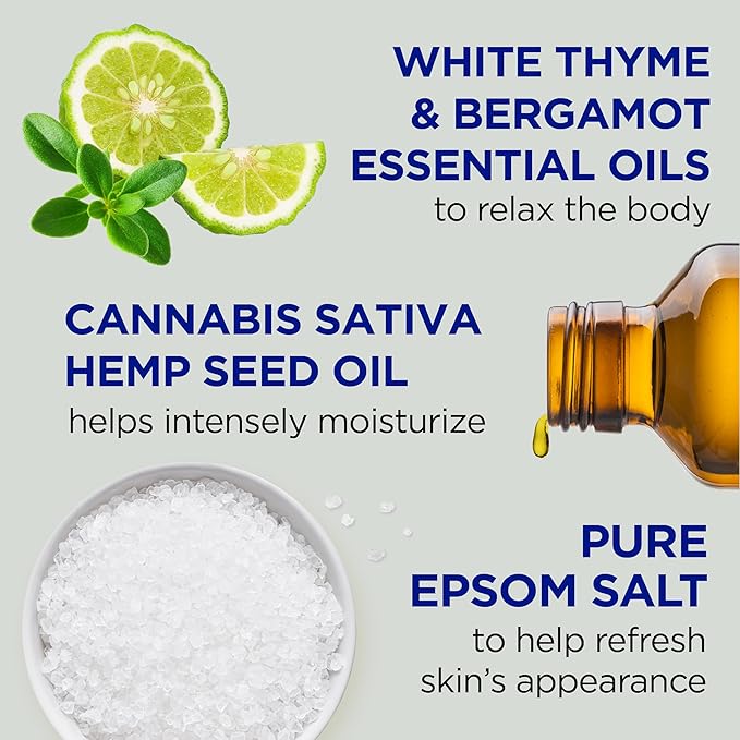 Dr Teal's Body Wash with Pure Epsom Salt Cannabis Sativa Hemp Seed Oil 24 fl oz (Pack of 4)