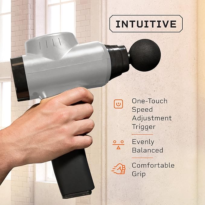 LifePro Sonic Pro Percussion Massage Gun Deep Tissue Percussive Back Massager Device for Pain Relief | Gun Massager w/ 75 Lbs Stall Force 8 Massager Gun Attachments for Neck and Back