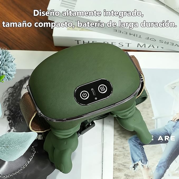 Biomimetic Heated Massager Portable Acupressure Neck and Back Massager Electric deep Tissue 4D kneading Massage Designed to Relieve Pain and Relax Muscles with Simulated Human Hands(Green)
