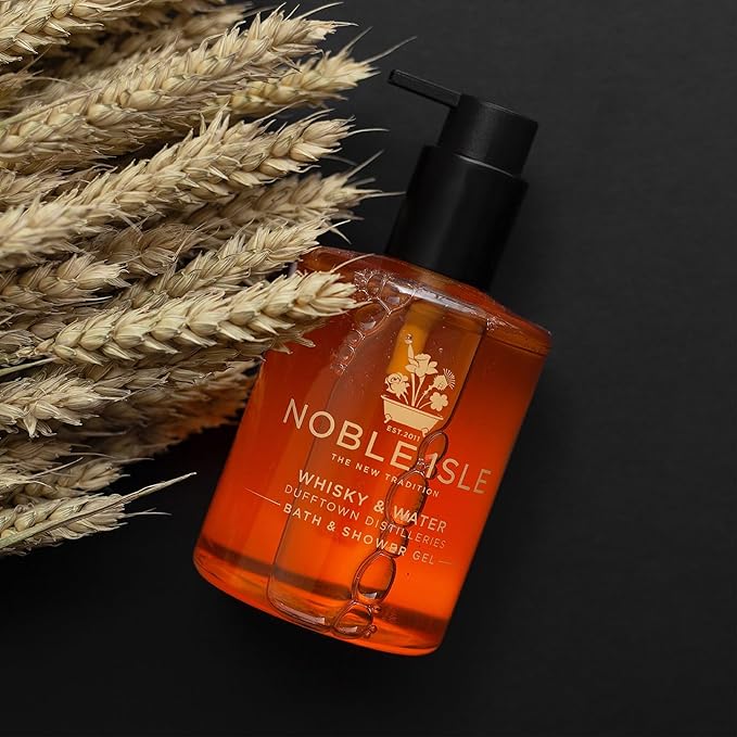 Noble Isle Whiskey &amp Water Bath &amp Shower Gel | Luxury Mens Body Wash with Fine British Fragrance Oils | Vegan Body Wash &amp Paraben Free Body Wash (8.45 oz)