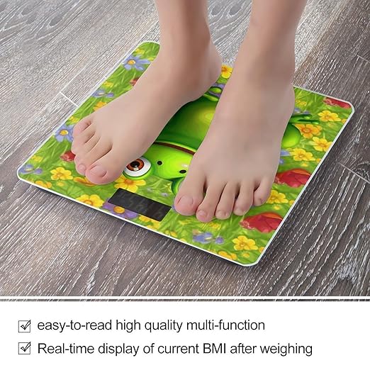 Frog Weight ScaleClear LED Display Bathroom Digital Weighing ScaleTempered Glass Digital Bathroom Scale for Body Weight Capacity Up to 400 Lbs