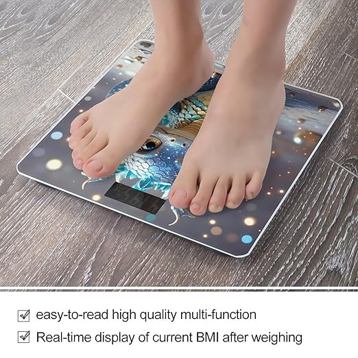 Cute Dragon Scale for Body Weight Accurate Digital Bathroom Scale Toughened Glass High Precision Scales Smart Weight Scales with Large LCD Backlight Display Weighing Machine
