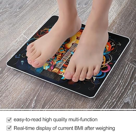 Music Series Digital Bathroom Scale Fashion Unique Weight Scale BMI Anti-Slip Precision Weighing Scales Suitable for Home Bedrooms Use and Gift