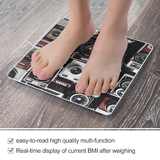 Retro Cool Camera Collection Smart Scale for Body Weight Accurate Bathroom Scale with LED Display Digital Weight Scales Weighing Machine High Precision Scales for Bath Home
