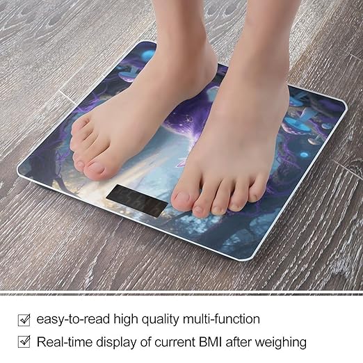Digital Bathroom Scale for Body Weight Scale with Bright LCD Display High Accuracy Step-On Technology Auto On/Off Fantasy Cat Digital Scales 400 Lbs /180kg