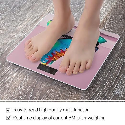 Colorful Roller Skates Scale for Body Weight Highly Accurate Digital Bathroom Body Scale Digital Bathroom Scales for People Anti-Slip Large LCD Display Smart Scales