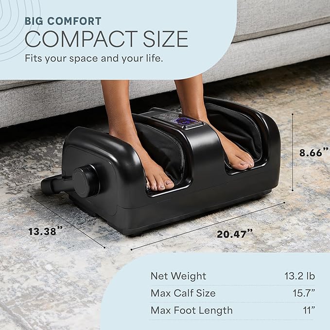 LifePro Foot Massager with Heat - SoleSerene Shiatsu Foot and Calf Massager Electric Machine with Remote Control for Feet Ankles and Arms (Renewed)