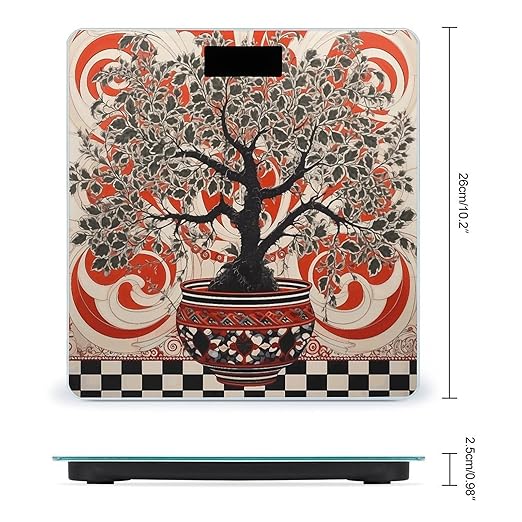 Tree in Pot Scale for Body Weight Accurate Digital Bathroom Scale Toughened Glass High Precision Scales Smart Weight Scales with Large LCD Backlight Display Weighing Machine