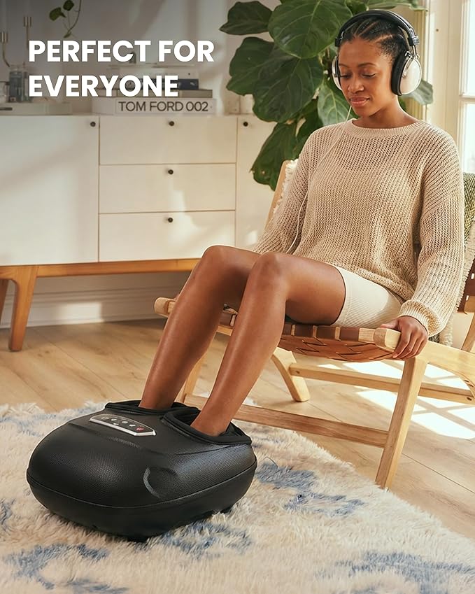 CILI 2026 Upgraded 4-in-1 Heated Foot Massager with Shiatsu Compression &amp Vibration Feet Massager Machine with Independent Controls Remote Control Deep Kneading Fits Big Feet 14 Men Women Gi