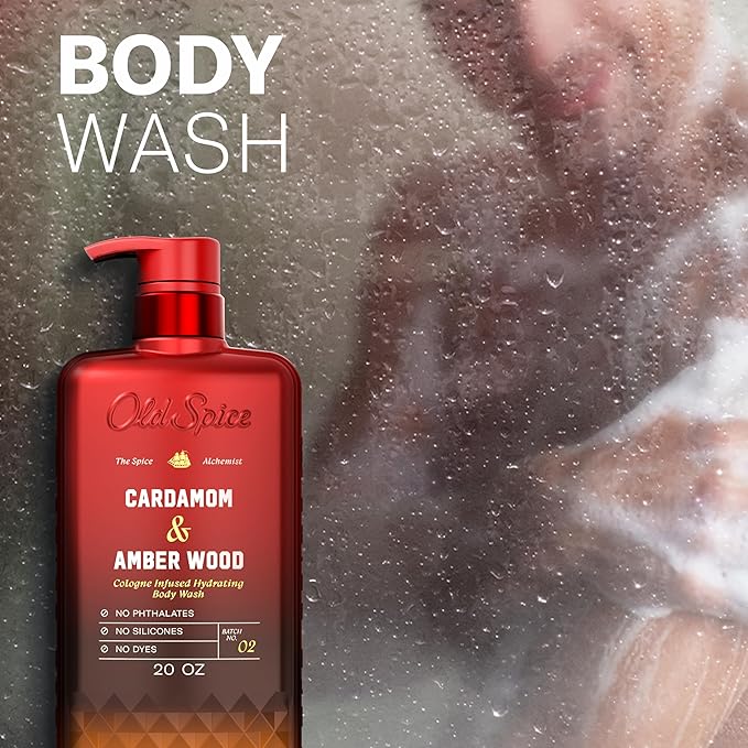 Old Spice Alchemist Collection Body Wash + Aluminum Free Deodorant Bundle for Men Cardamom + Amber Wood Scent 24/7 Cologne Infused Scent No Trade Off Formula 20 oz &amp 3 oz (Pack of 2)