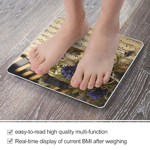 Music Sheet Digital Bathroom Scale for Body Weight Weighing Scale with Backlit LCD Display High Precision Measurements &amp Measures Weight Up to 180kg