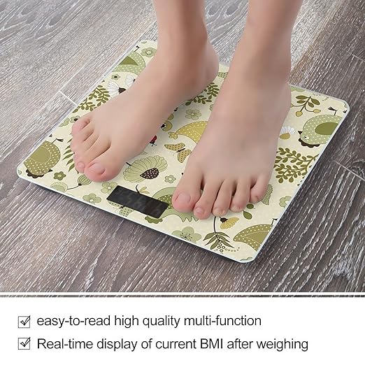 Yellow Leaves Chicken Scale for Body Weight Digital Bathroom Scale Precision Smart Weighing Scales with Clear LED Display Accurate High Precision Scales Weighing Machine