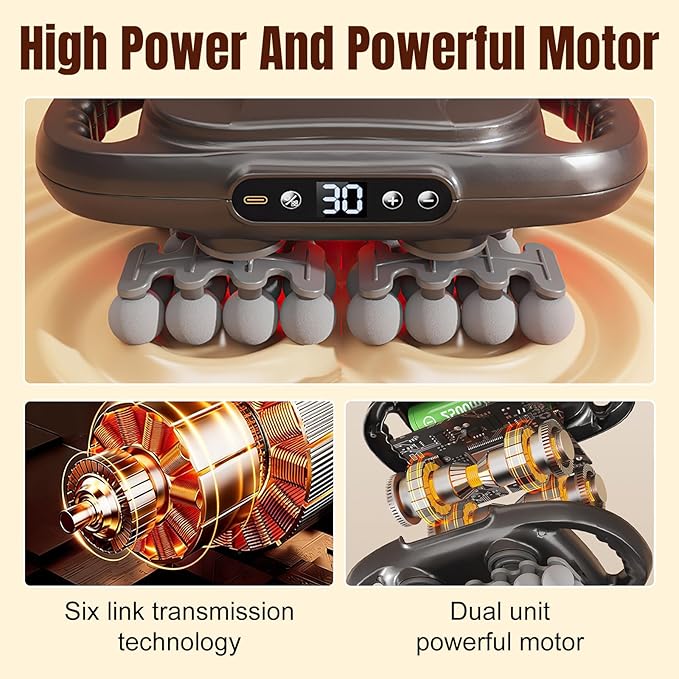 Back Massager for Pain Relief Deep Tissue 42 Head Massage Gun Deep Tissue with 9 Modes &amp 9 Levels Electric Percussion Massager Gun for Pain Relief Portable for Home &amp Office Use