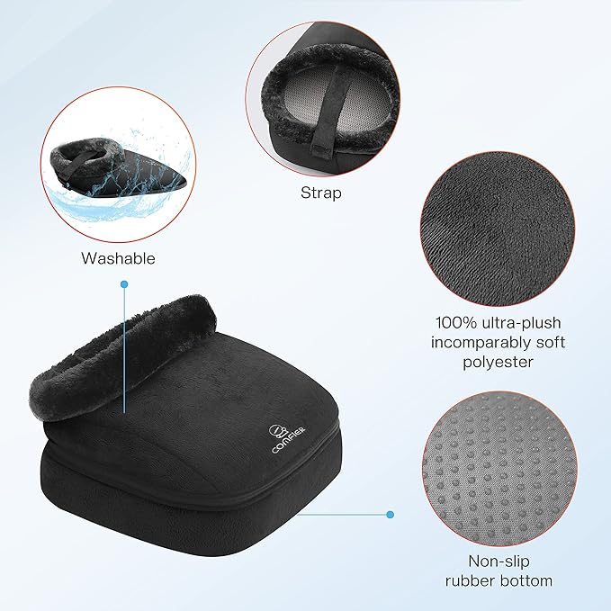 COMFIER 2-in-1 Shiatsu Foot &amp Back Massager with Heat Electric Foot Warmer for WomenMenFeet Massager Machine Feet HeaterGifts