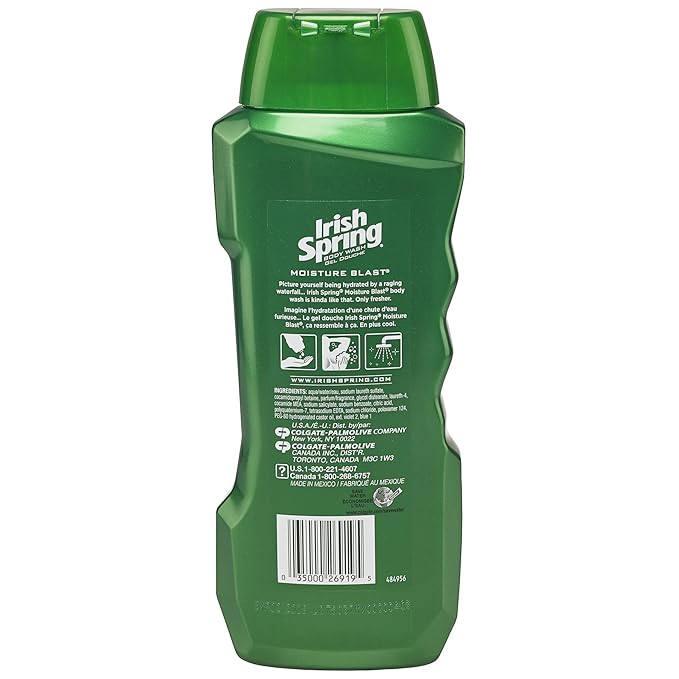 Irish Spring Body Wash Moisture Blast 18 fluid ounce 4 Count (Pack of 1)