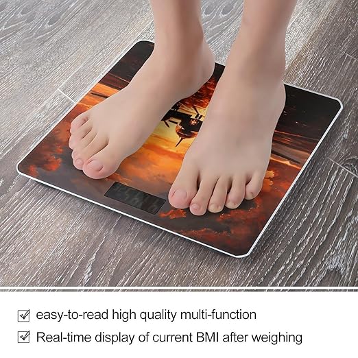 Aircraft Plane at Sunset Scale for Body Weight Smart Scales Digital Bathroom Scale High Precision Weighing Scales with Large Display Weighing Machine for People