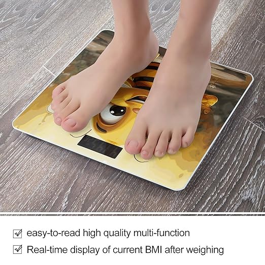 Honey Bee Bathroom Scale Ultra-Bright Liquid Crystal Screen Weight Scale Accurate Bathroom Body Scales for Body Weight Bathroom Pet Home Bedroom Gift-Giving