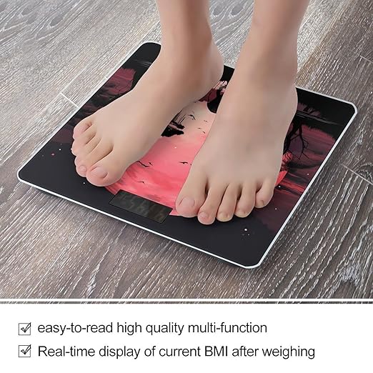 Pink Moon ElephantScale for Body Weight with LCD High Precision Weighing Scales Fashion Sturdy Tempered Glass Weight Scales Easy-to-Read Digital Bathroom Scale for Daily 400lb
