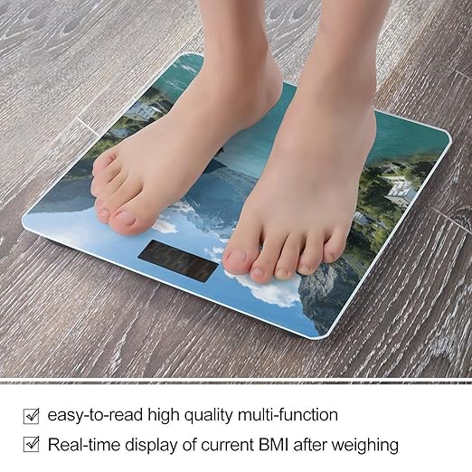 Lake Como Smart Scale for Body Weight Digital Bathroom Scale Toughened Glass Weight Scale with Large LCD Backlight Display High Precision Scales Weighing Machine